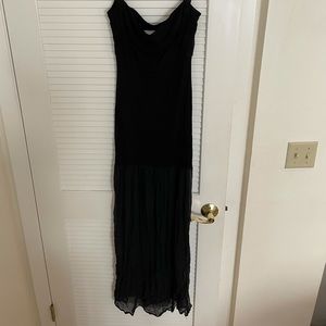 Blue Life by Planet Blue Black Chiffon Bottom Jersey Maxi Dress Size Small